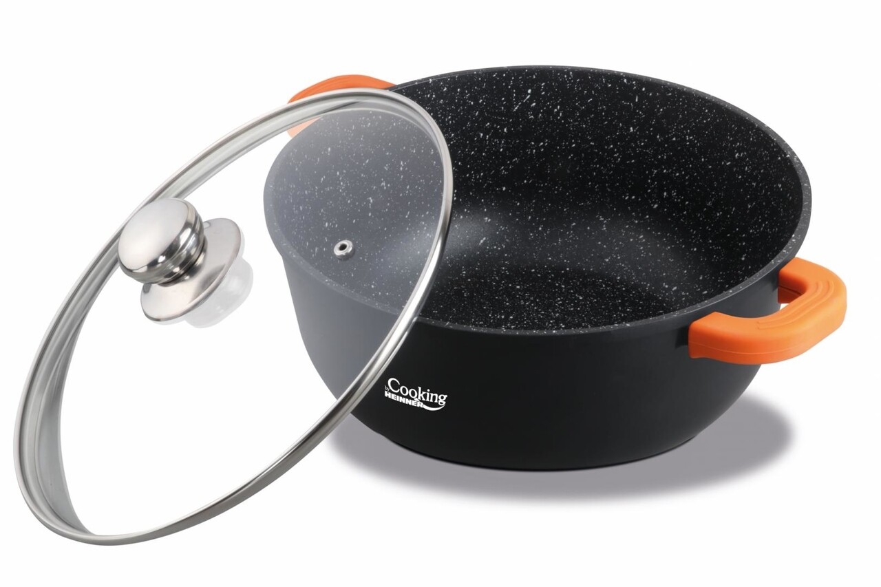 Cratita cu capac Dark Line, Cooking by Heinner, 2.3 L, aluminiu turnat, negru - imagine 3